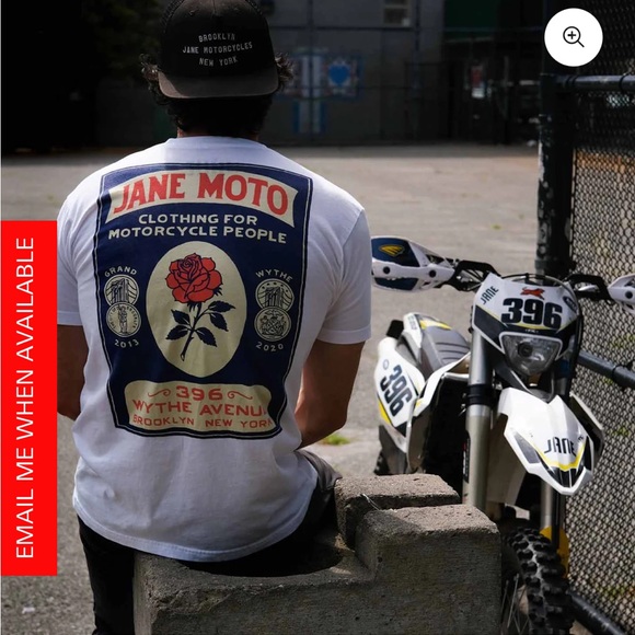 Jane Motorcycle White Tee Rose - Picture 2 of 7